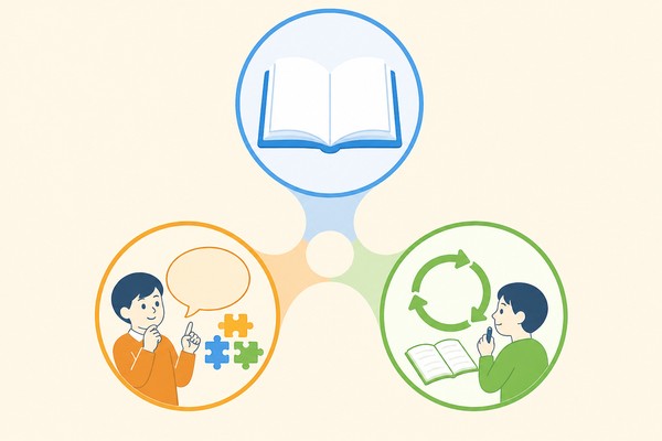 知識・技能、思考・判断・表現、主体的に学習に取り組む態度の3観点を3つの円で表した図解