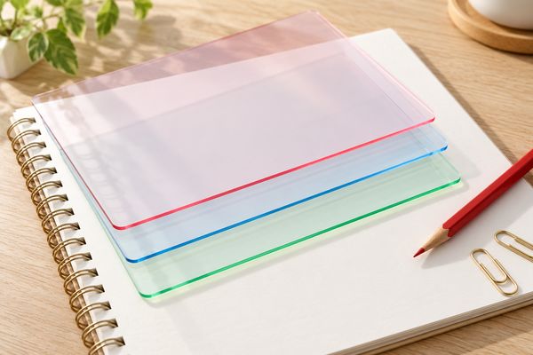 色の違う3枚の透明シートを重ねて、漢文の文法を語順・訓読・句法の3層でとらえることを表した写真